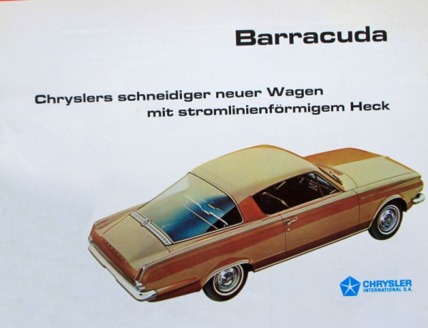 Chrysler Barracuda Modelprogram 1965 Carbrochure (10329)